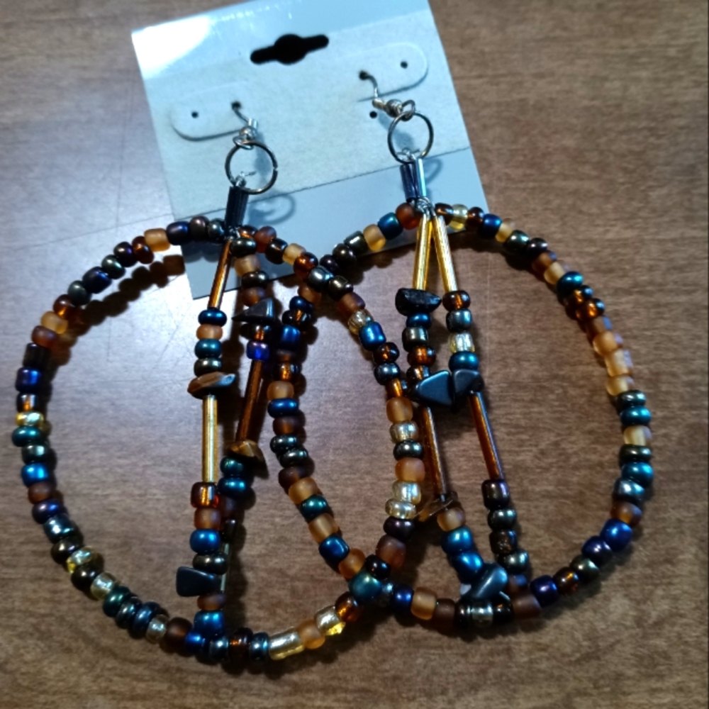 Hematite and Tiger's Eye Earrings